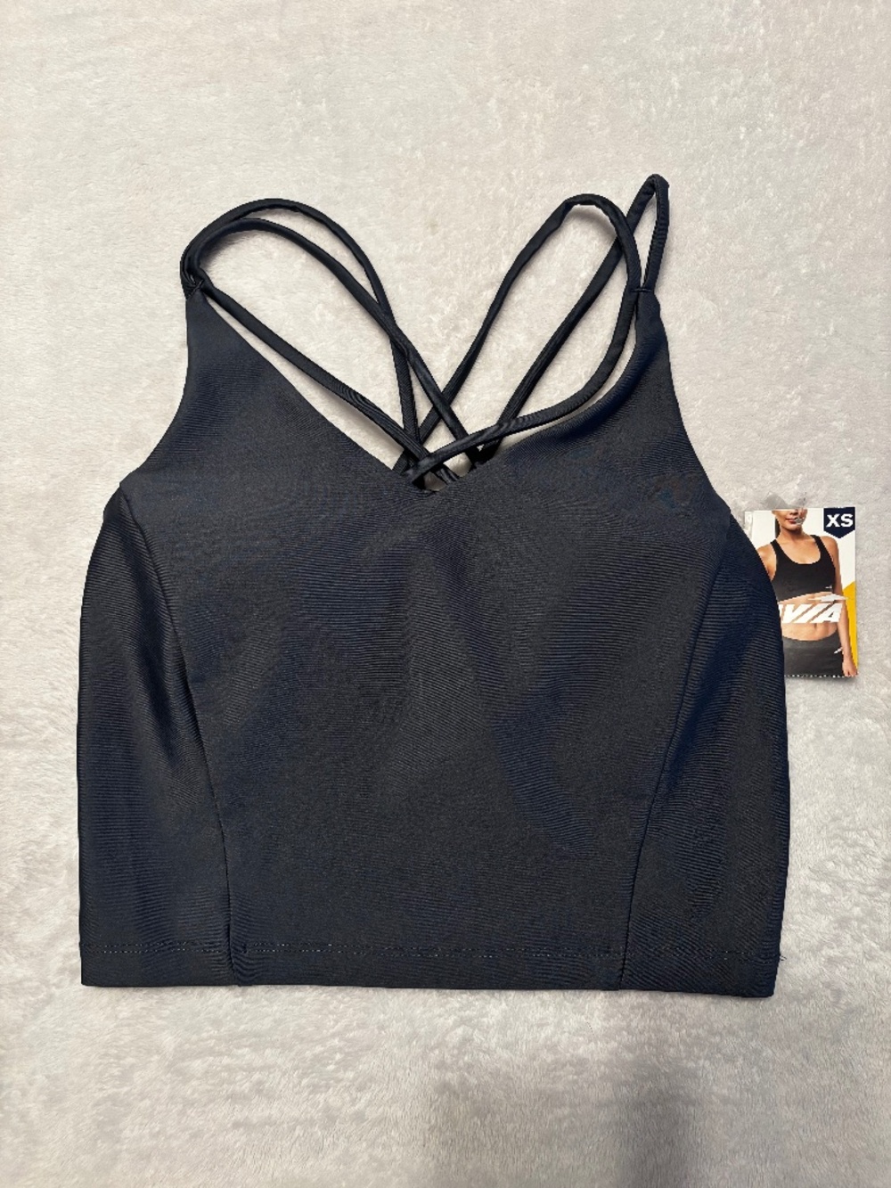 Avia Sheen Workout Top Bra, Slate Grey, Size XS (0-2)